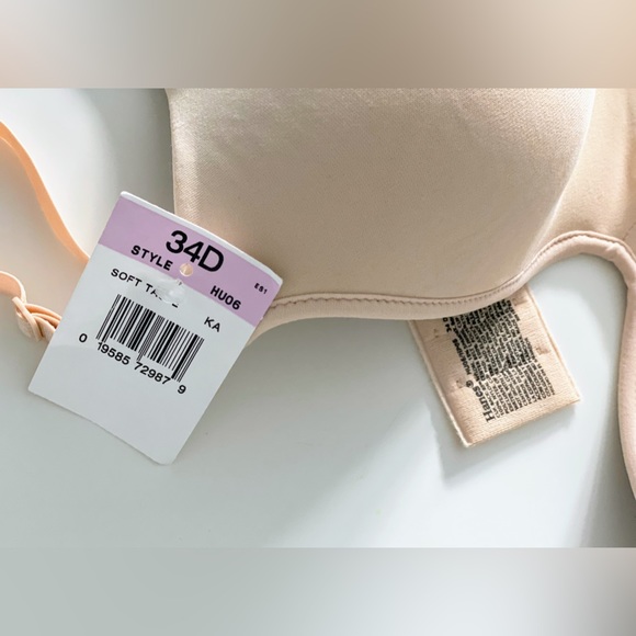 Hanes Invisible Look Underwire Bra 34D New with Tags! HU06 Soft Taupe - Picture 5 of 10